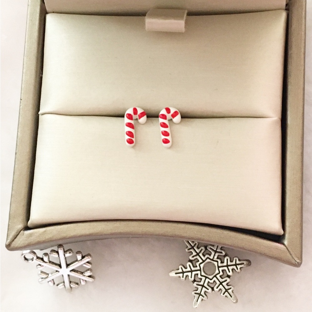 Candy Cane Stud Earrings